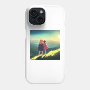 Romantic Sunrise on a Windy Mountain Top Phone Case