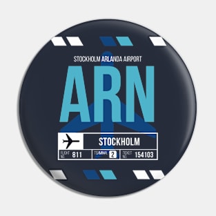 Stockholm (ARN) Airport Code Baggage Tag Pin