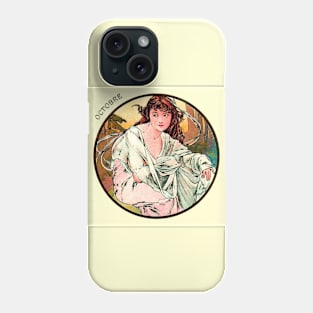 Art Nouveau October Calendar Alphonse Mucha Phone Case