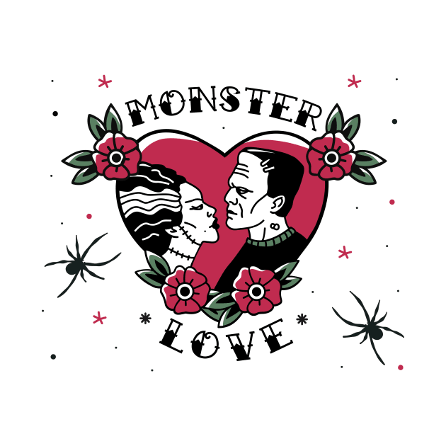 Monster Love // Bride of Frankenstein Vintage Tattoo by SLAG_Creative