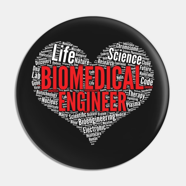 Biomedical Engineer Heart Shape Word Cloud Biomed Engineers print Pin by theodoros20