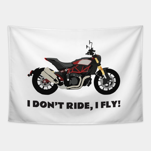 I don't ride, I fly! Indian FTR 1200 Tapestry by WiredDesigns