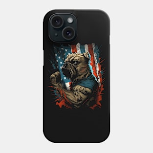 Patriotic Strong Dog Design Phone Case