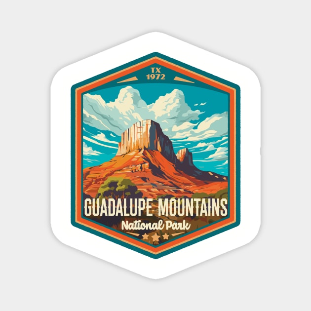 Guadalupe Mountains National Park Vintage WPA Style National Parks Art Magnet by GIANTSTEPDESIGN