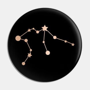 Aquarius Zodiac Constellation in Rose Gold - Black Pin