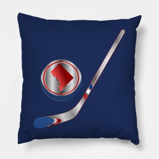 NHL - WA DC Silver White Red Blue Stick and Puck Pillow