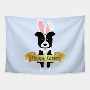 Border Collie Bunny Ears Happy Easter Dog Lover Gift Tapestry