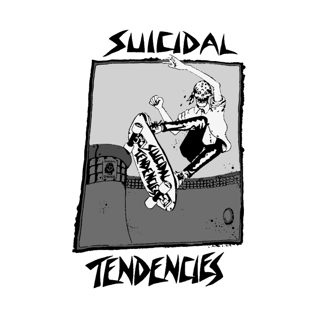 Skeleton play skateboard suicidal tendencies by Lartswear