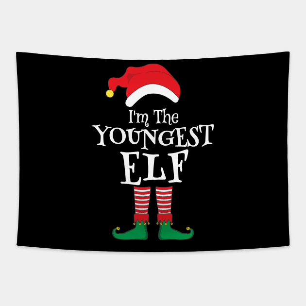 I'm The Youngest Elf Matching Family Christmas Pajama Shirt Tapestry by TheMjProduction