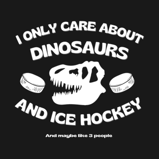 Ice Hockey Dinosaur Skull T-Shirt