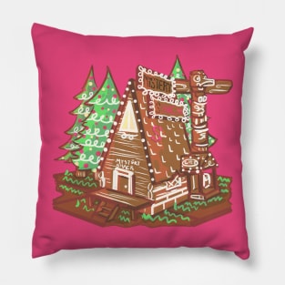 gingerbread mystery shack Pillow