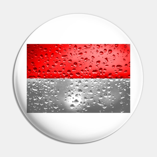 Flag of Indonesia - Raindrops Pin by DrPen