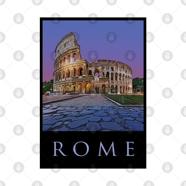 Colosseum,Rome,Travel Poster by BokeeLee