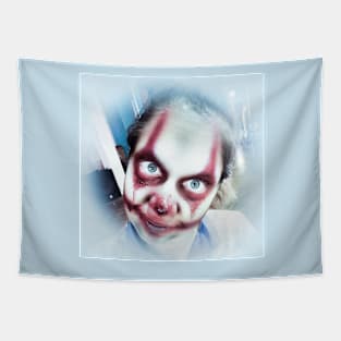 Zombie Clown Stare Tapestry