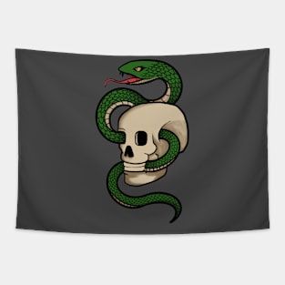 Vintage design skull and snake Tapestry