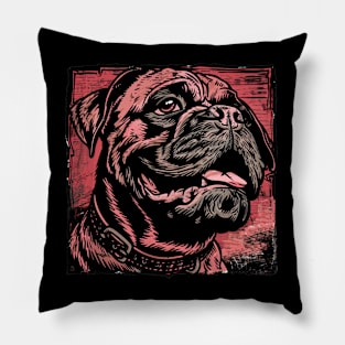 Retro Art Bullmastiff Dog Lover Pillow