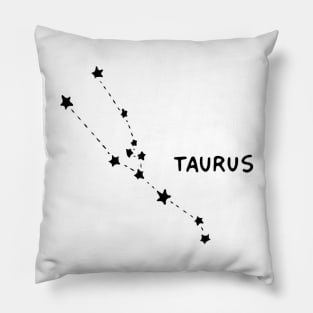 Zodiac Sign - Taurus Black Pillow