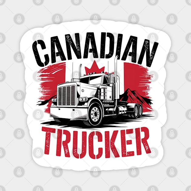 Canadian Trucker Magnet by Pixel Threads 