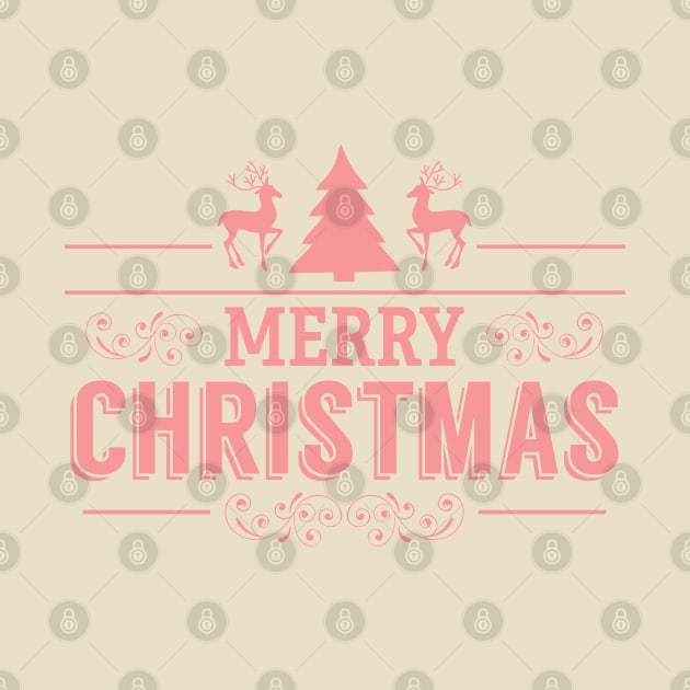 Red Merry Christmas Retro Typography Design by JakeRhodes