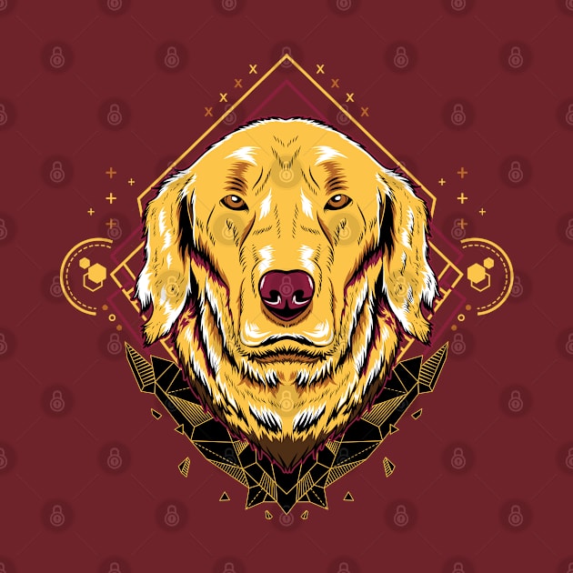 golden retriever geometric face by Mako Design 