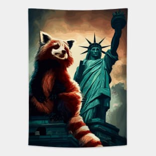 Red panda in New York Tapestry