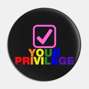 Check your privilege tick box rainbow lgbtq design Pin