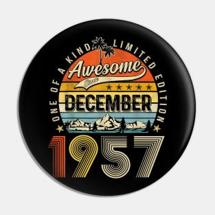 Awesome Since December 1957 Vintage 66th Birthday Pin