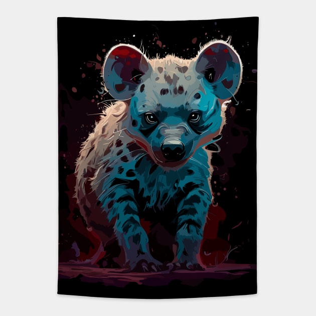 Zambia hyena Tapestry by TomFrontierArt