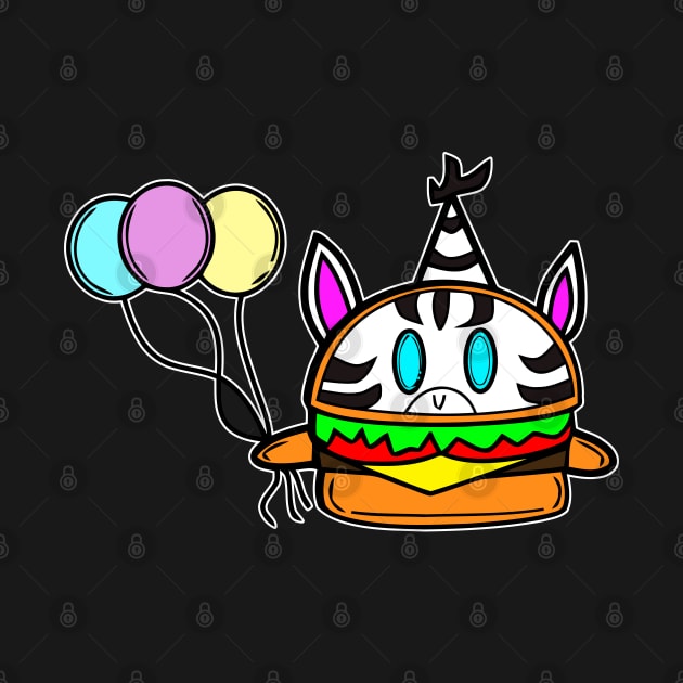 Happy Birthday Party Zebra Cheeseburger by MaystarUniverse