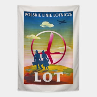 Polskie Linie Lotnicze LOT Vintage Poster Tapestry