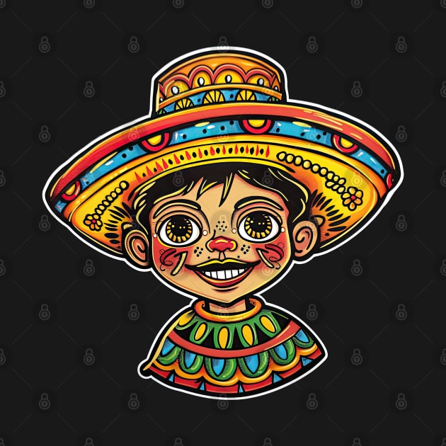 Cinco de mayo mexican cartoon boy wear sumbrero by emhaz