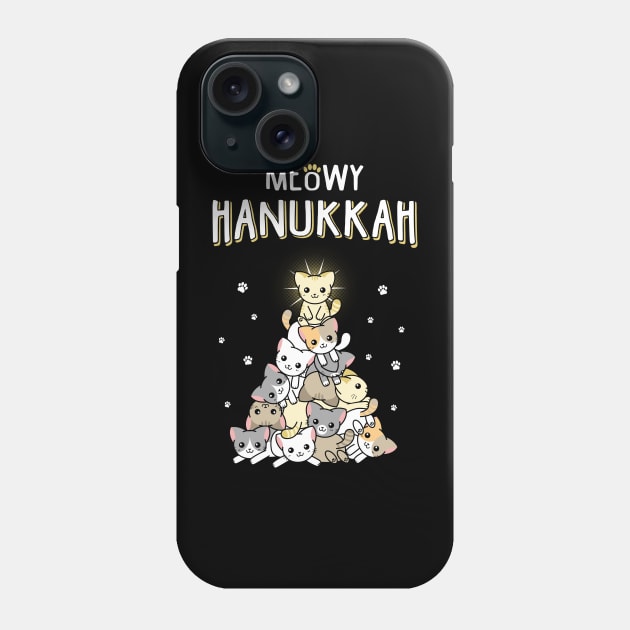 Meowy Hanukkah Phone Case by KsuAnn