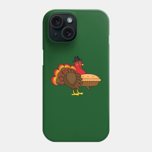 Cute Turkey with Pumpkin Pie Thanksgiving Phone Case