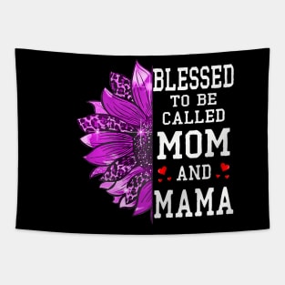 Womens Blessed To Be Called Mom And Mama Mothers Day Sunflower Tapestry