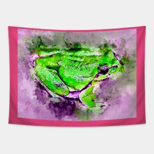 Watercolor Tree Frog Tapestry