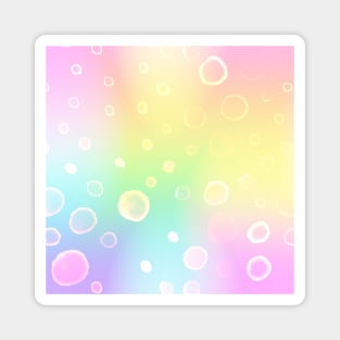 Pastel Rainbow Gradient with Watercolor Bubbles! Magnet