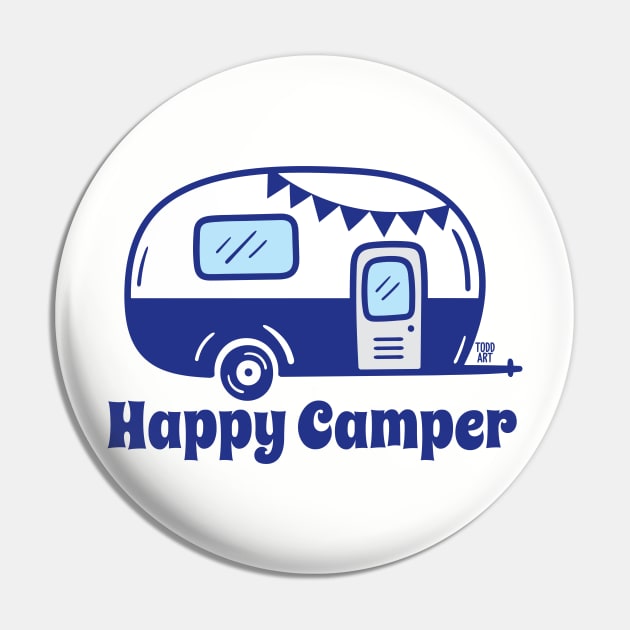 happy camper Pin by toddgoldmanart