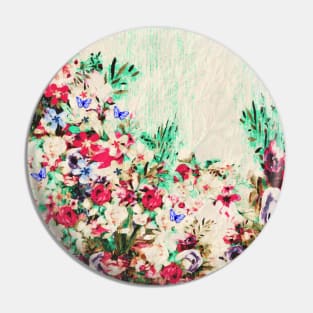 Floral and Crumpled Crepe Pattern Pin