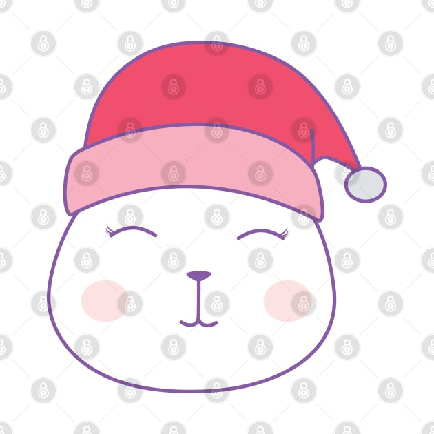 cat in santa claus christmas hat by sj_arts