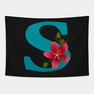 Fonts n Flowers Letter S by MarcyBrennanArt Tapestry