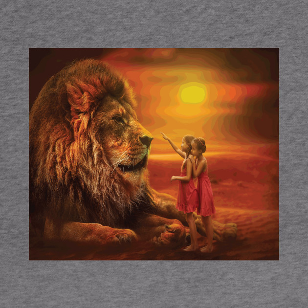 Lion And Little Girls Pop Art Lion Pop Art Hoodie Teepublic