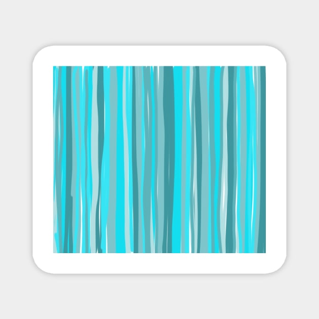 Teal Stripes: Vertical Magnet by DanielleGensler