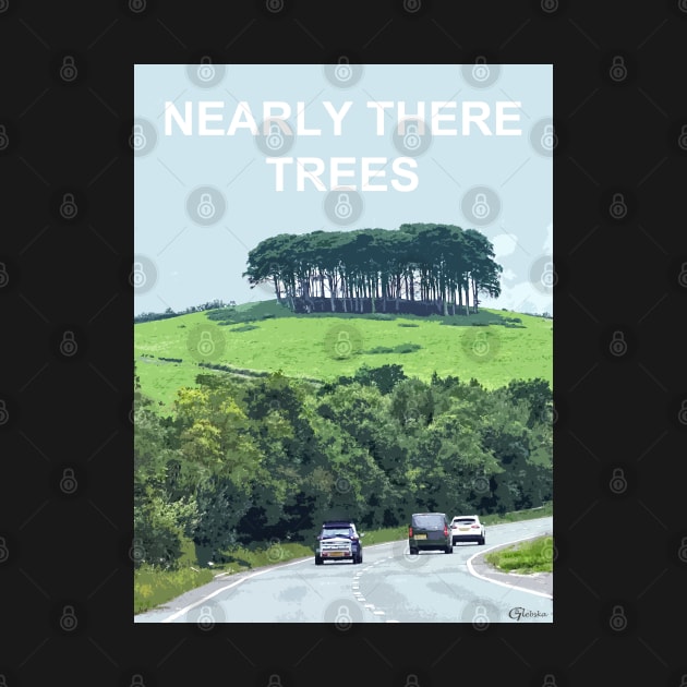 Nearly There Trees Cornwall.  Cornish gift Kernow Travel location poster by BarbaraGlebska