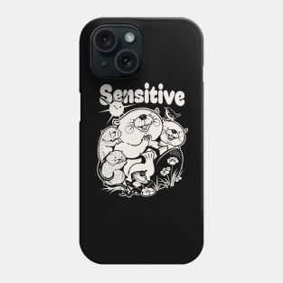 Sensitive - black/off white Phone Case