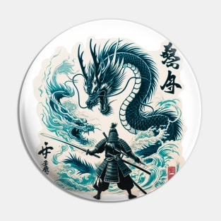 Honorable Samurai Against the Dragons Pin