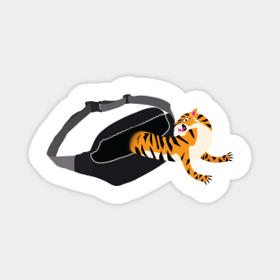 tiger coming out of a waist bag Magnet