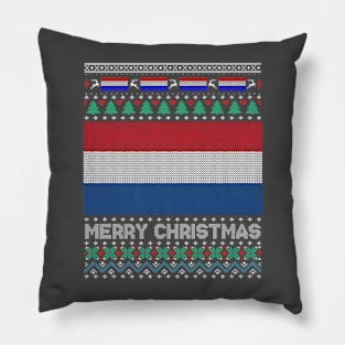 Holland Flag Ugly Christmas Xmas Patriot Pillow