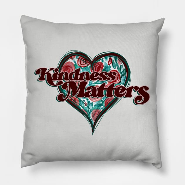 Kindness Matters Nice Heart Pillow by bubbsnugg