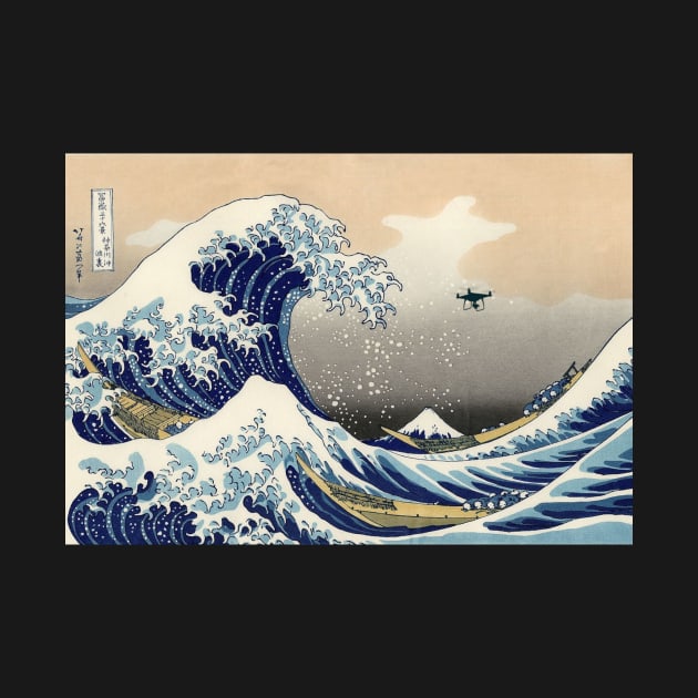 The Great Drone Wave Off Kanagawa by Skysharkx