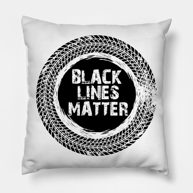 Drifting Black tire tracks Pillow by EQDesigns